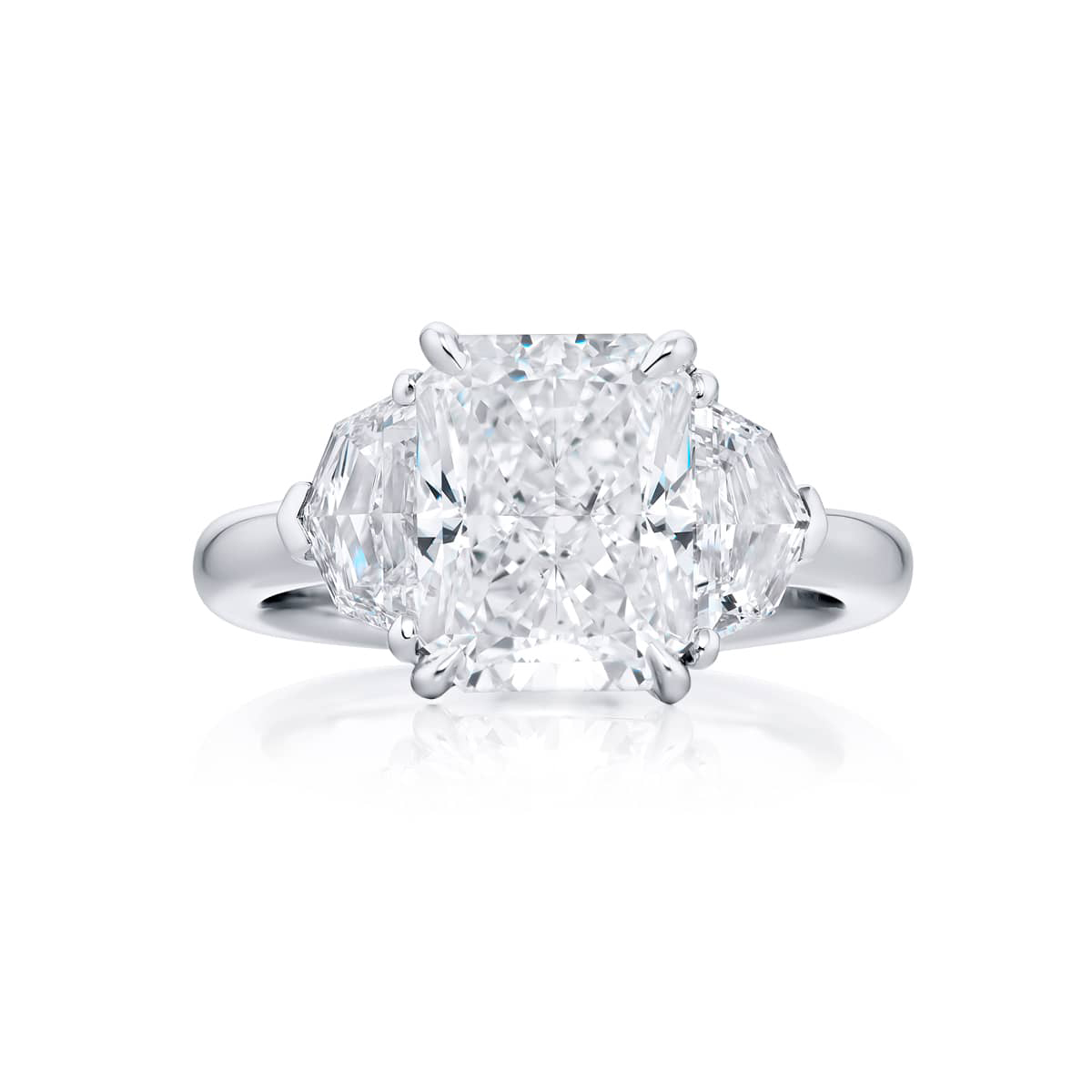 Platinum Radiant-Cut Diamond GIA Certified Engagement Ring