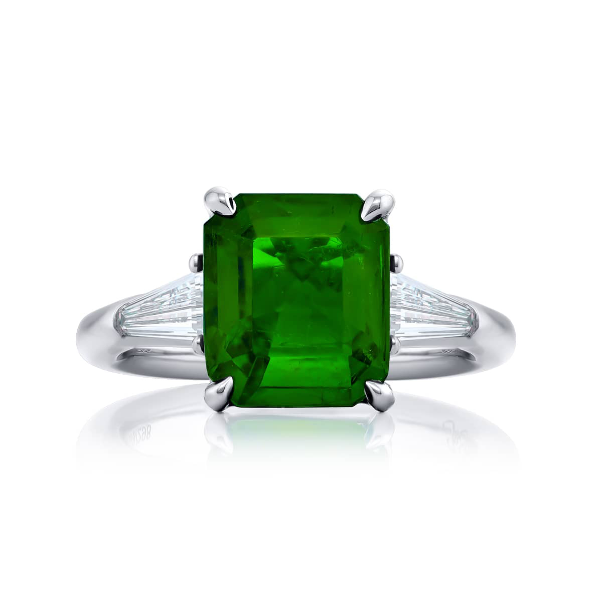 Platinum Emerald-Cut Colombian Emerald Ring