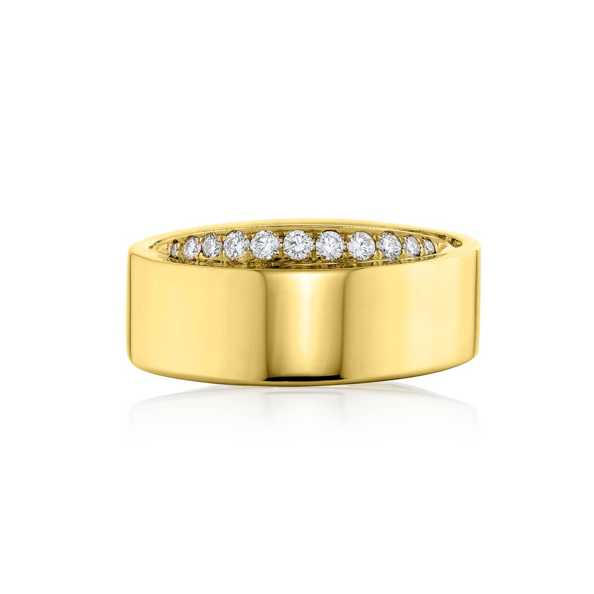 18K Yellow Gold Round Diamond Two-Row Micro Pav? Band