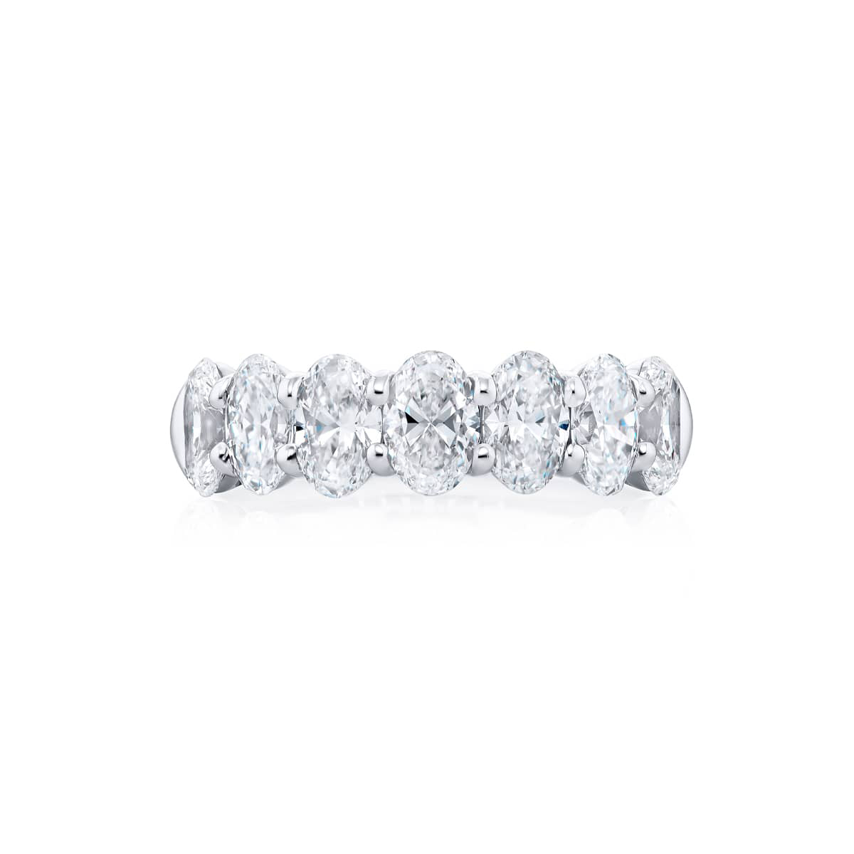 Platinum Oval Diamond Single-Row GIA Certified Band