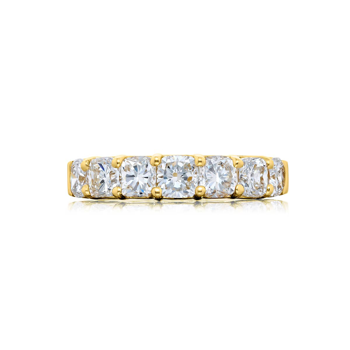 18K Yellow Gold Cushion-Cut Diamond Single-Row Band