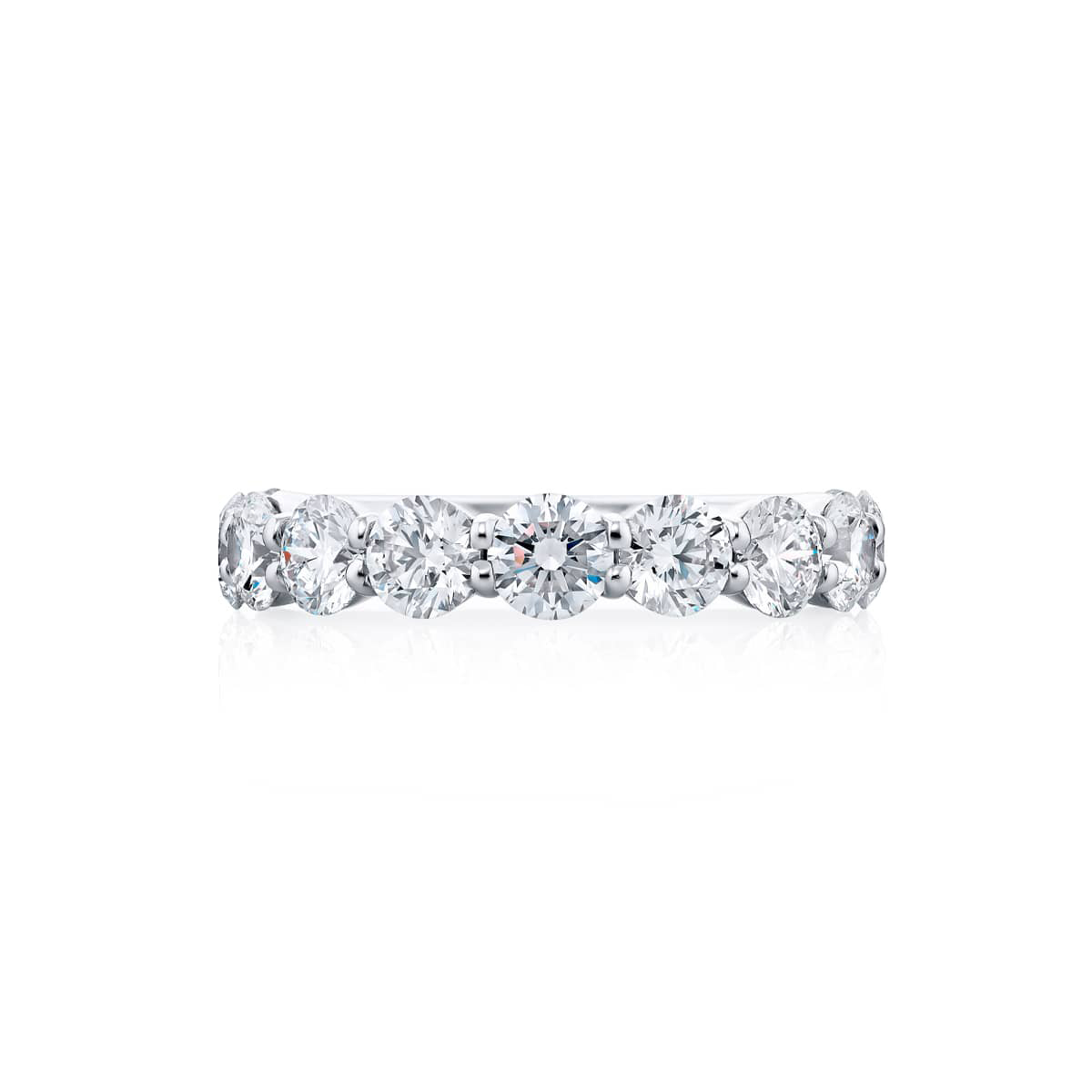 Platinum Round Diamond Single-Row Band