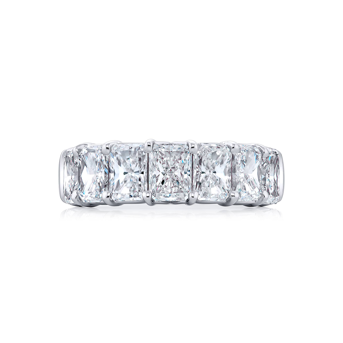 Platinum Radiant-Cut Diamond Single-Row GIA Certified Band