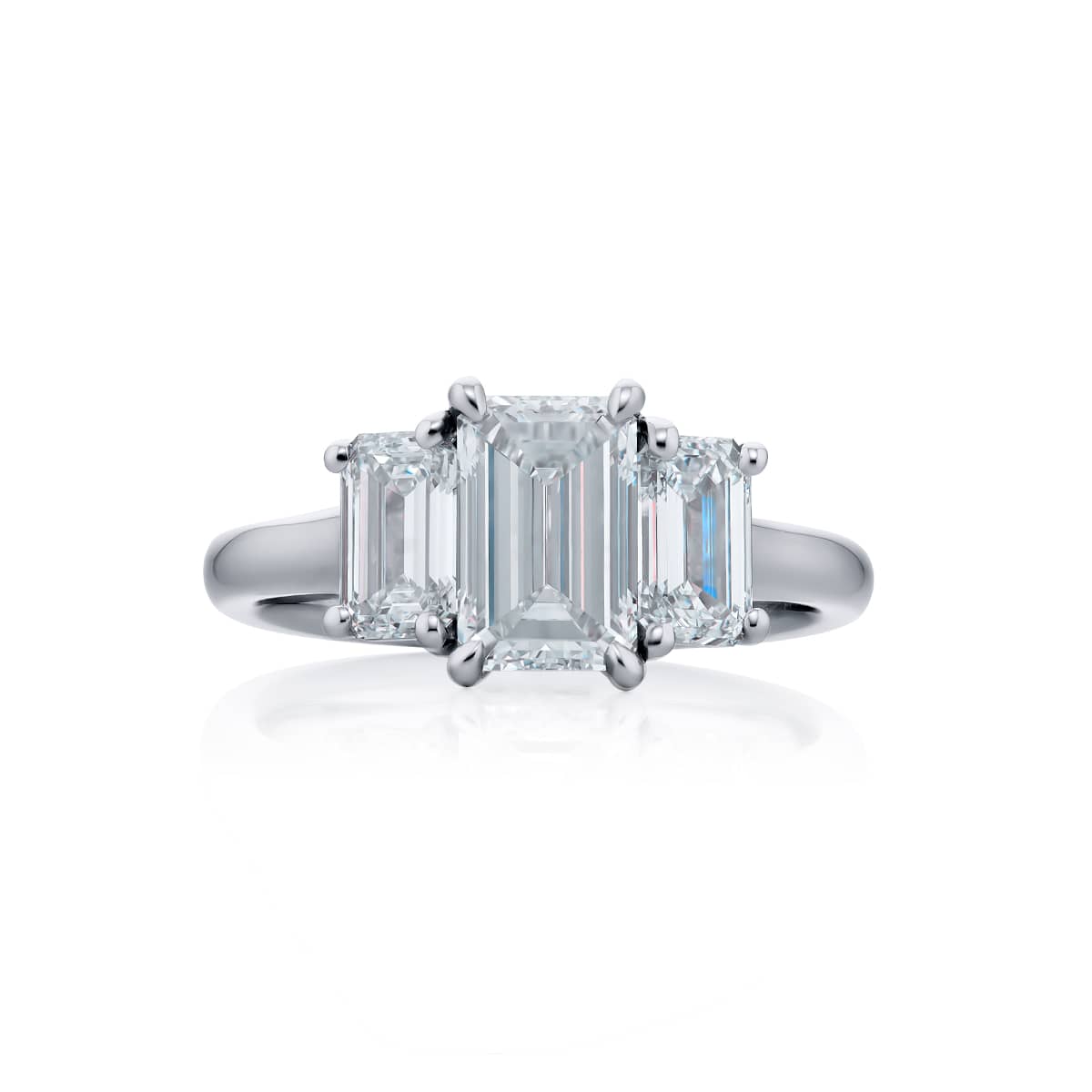 Platinum Emerald-Cut Diamond GIA Certified Engagement Ring