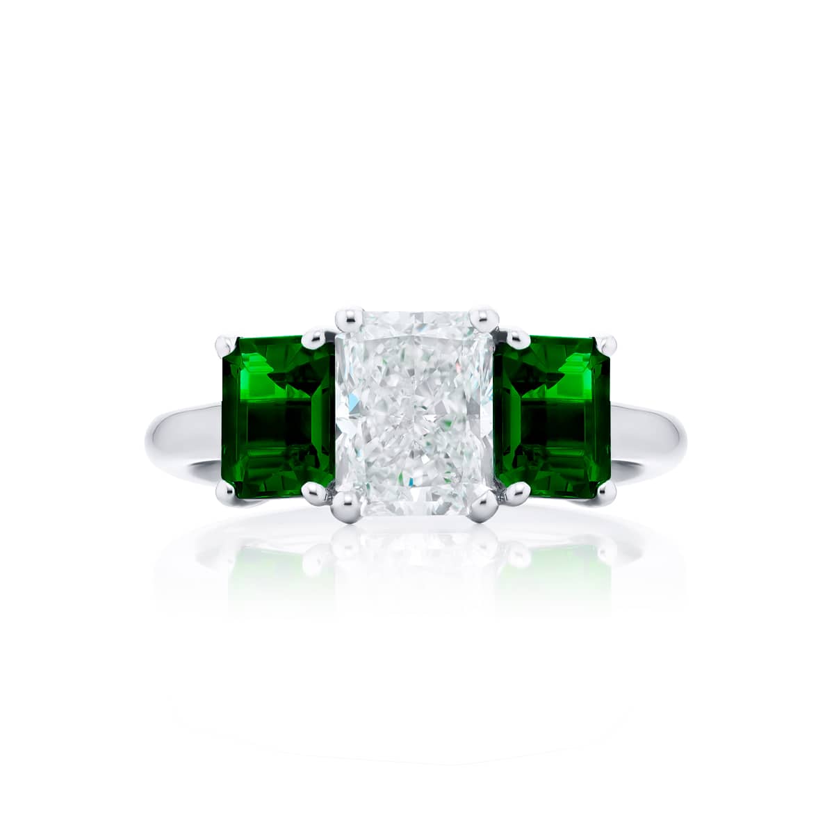 Platinum Radiant-Cut Diamond GIA Certified Engagement Ring