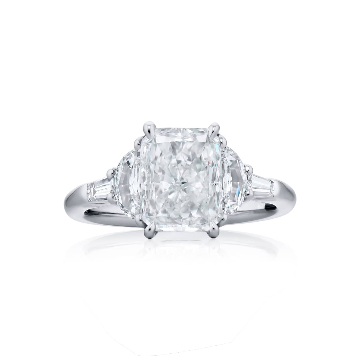 Platinum Radiant-Cut Diamond GIA Certified Engagement Ring