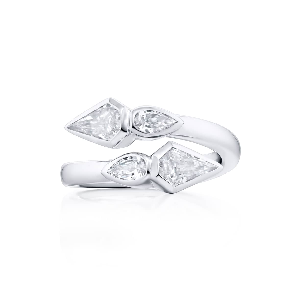 Platinum Kite and Pear-Shaped Diamond Twogether Ring