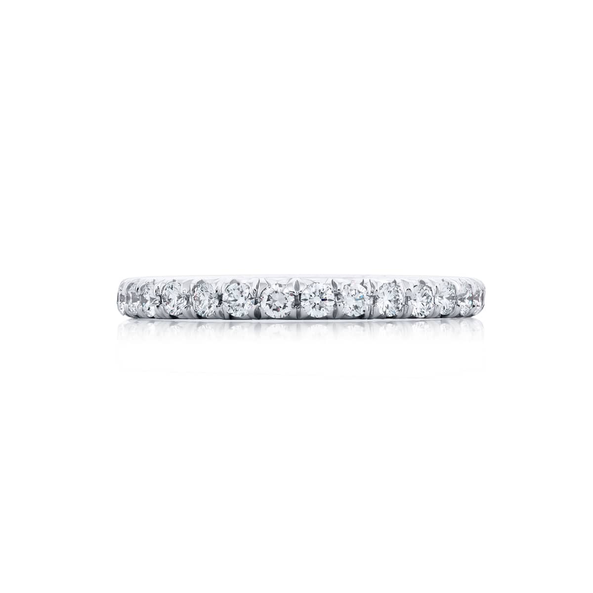 Platinum Round Diamond Single-Row Band