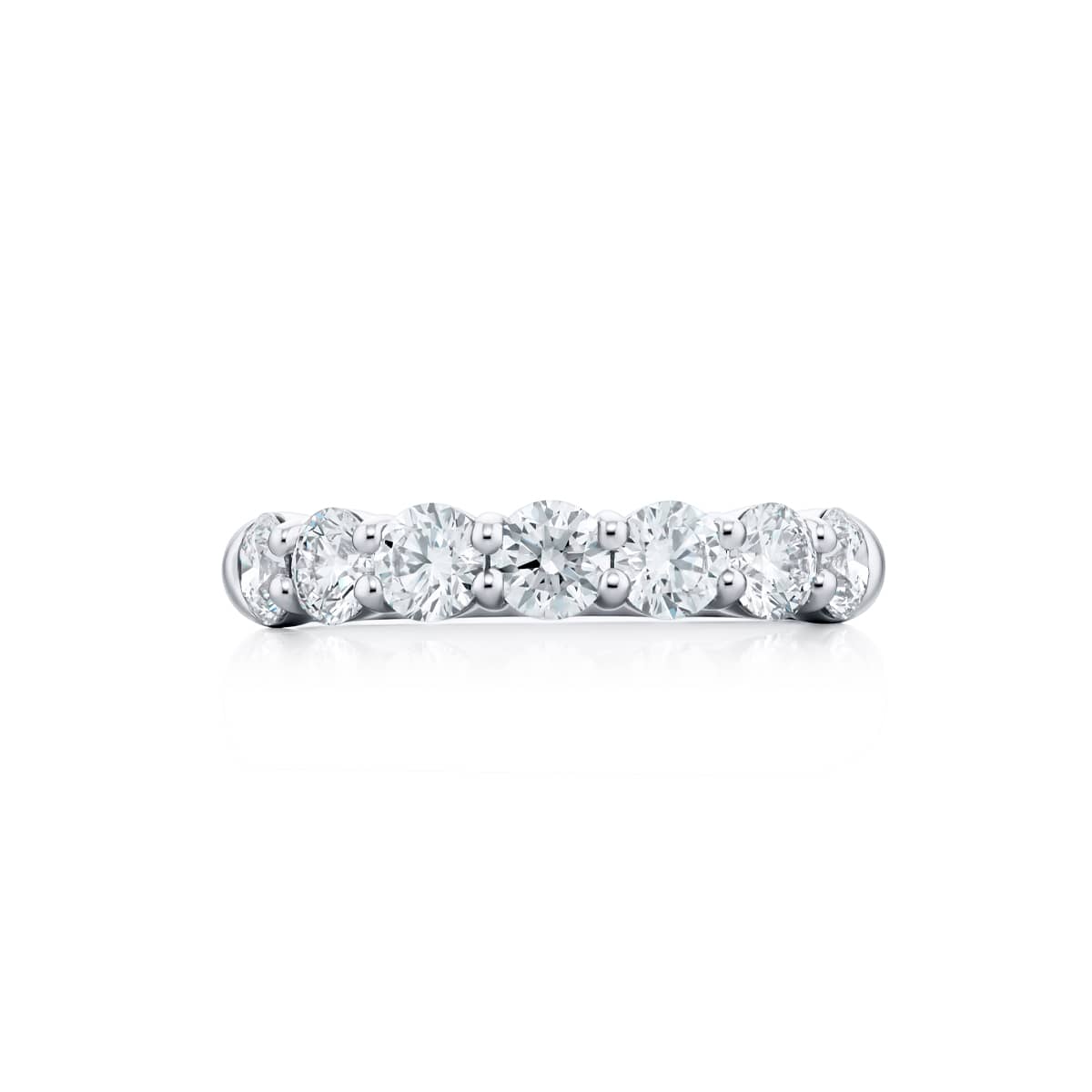 Platinum Round Diamond Single-Row Band