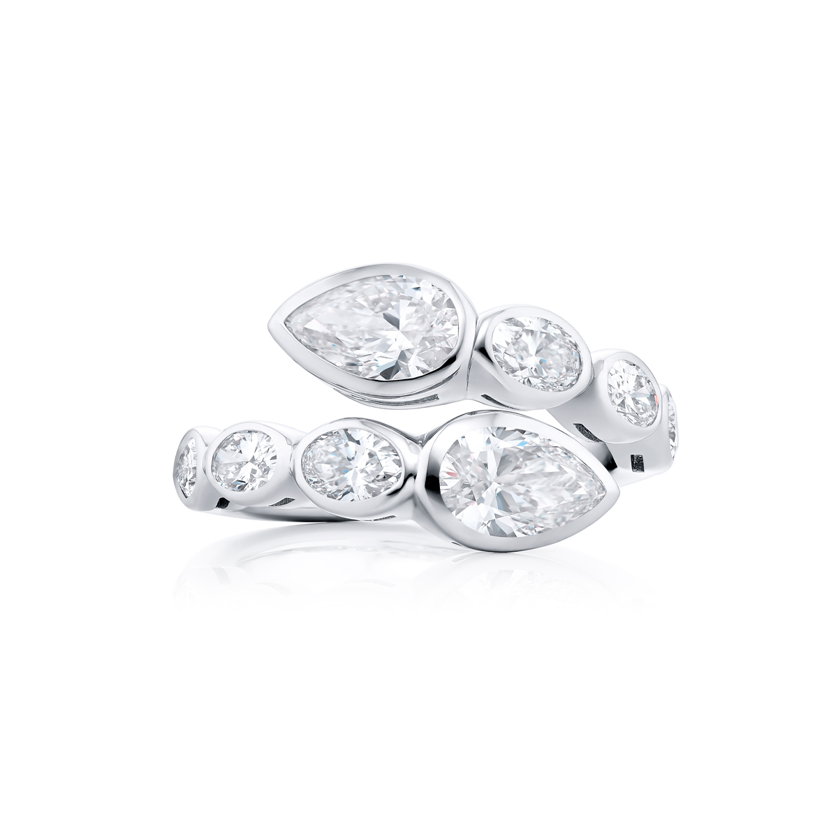 Platinum Pear-Shaped Diamond Certified Twogether Ring
