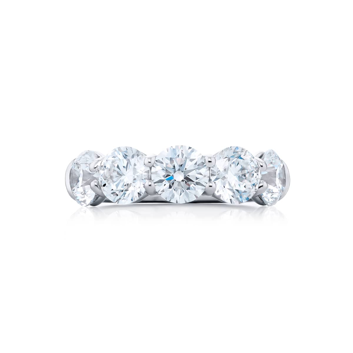 Platinum Round Diamond Single-Row GIA Certified Band