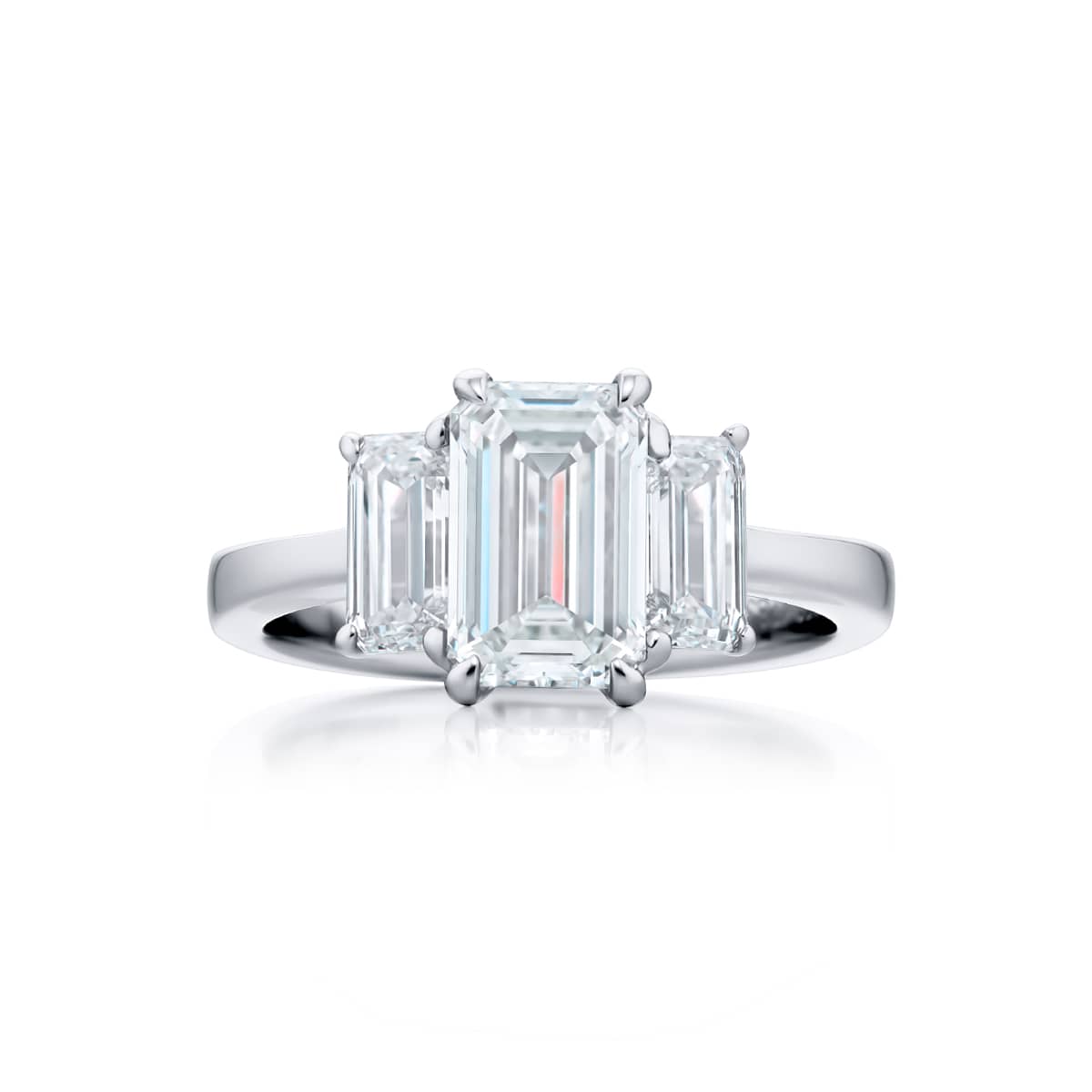Platinum Emerald-Cut Diamond GIA Certified Engagement Ring