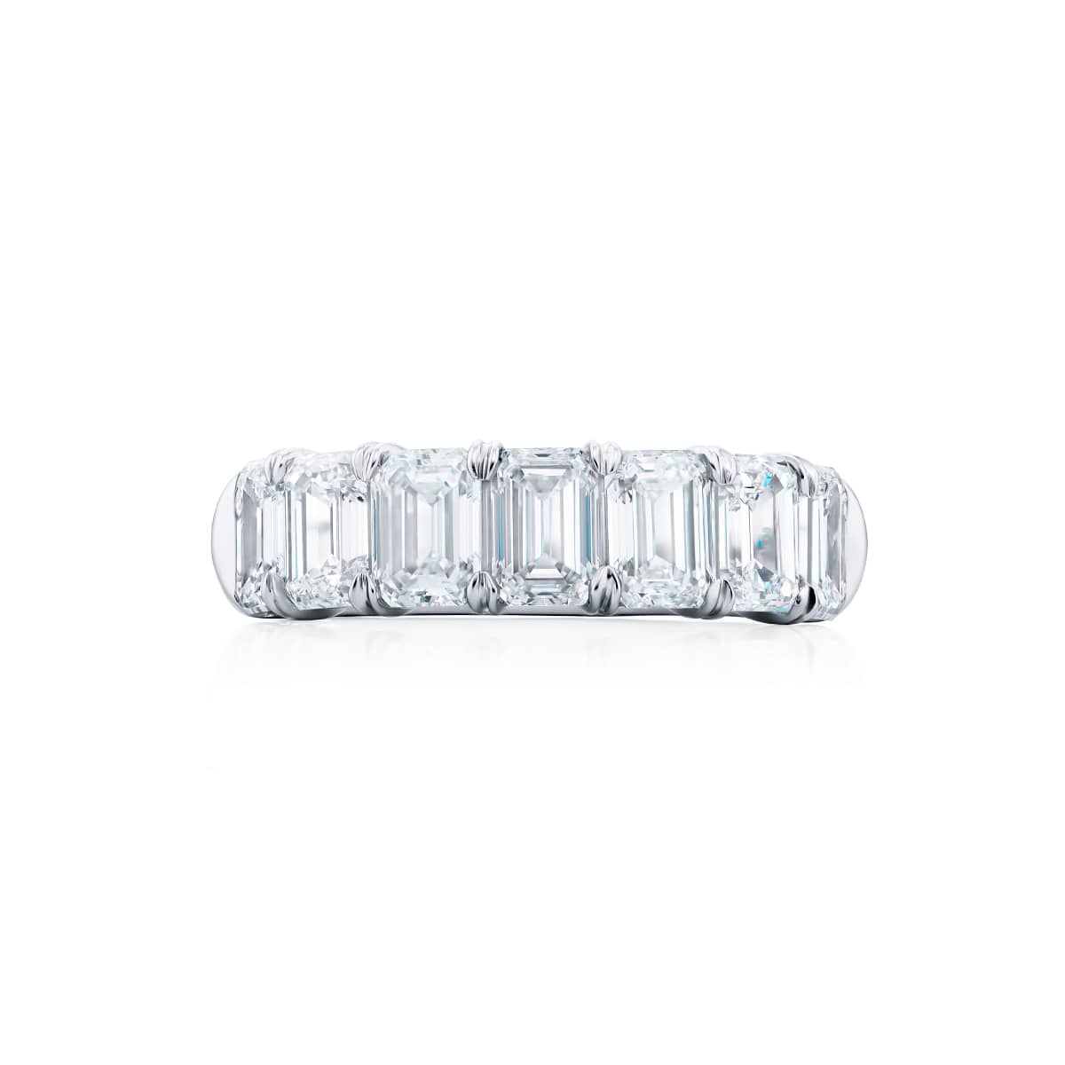 Platinum Emerald-Cut Diamond Single-Row GIA Certified Band