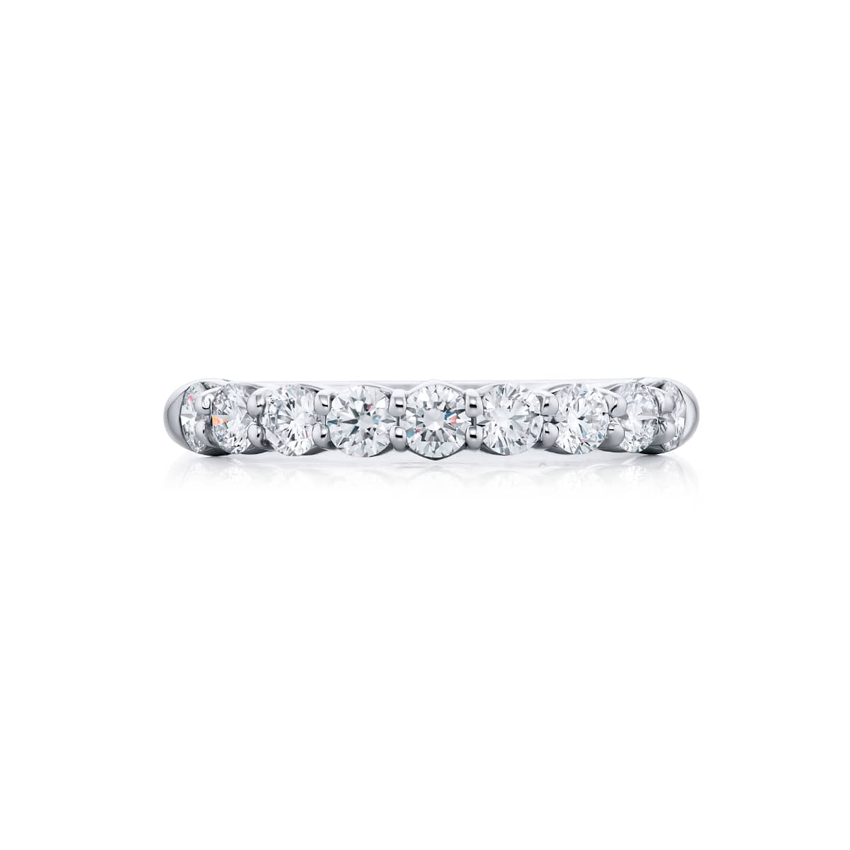 Platinum Round Diamond Single-Row Band