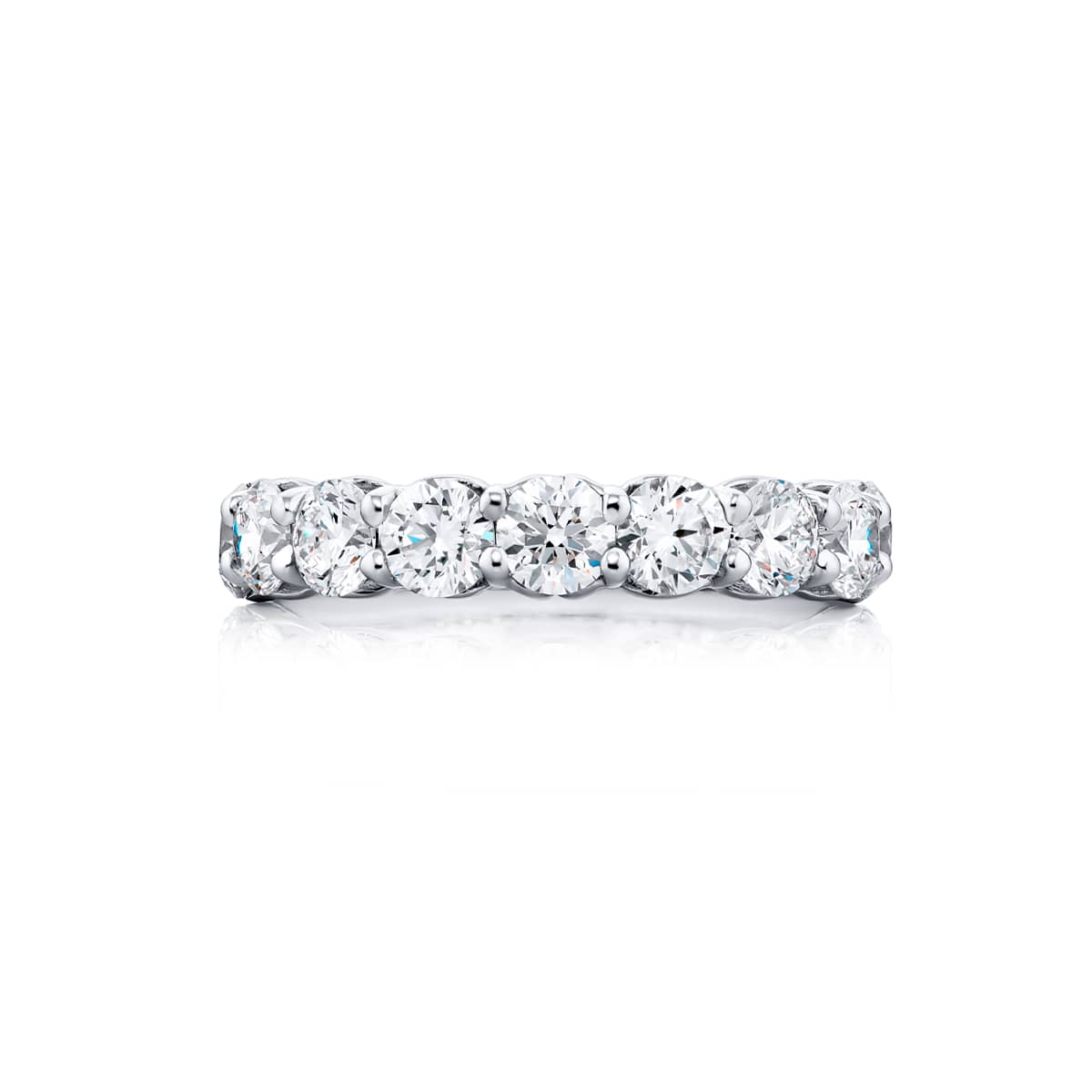 Platinum Round Diamond Single-Row Band