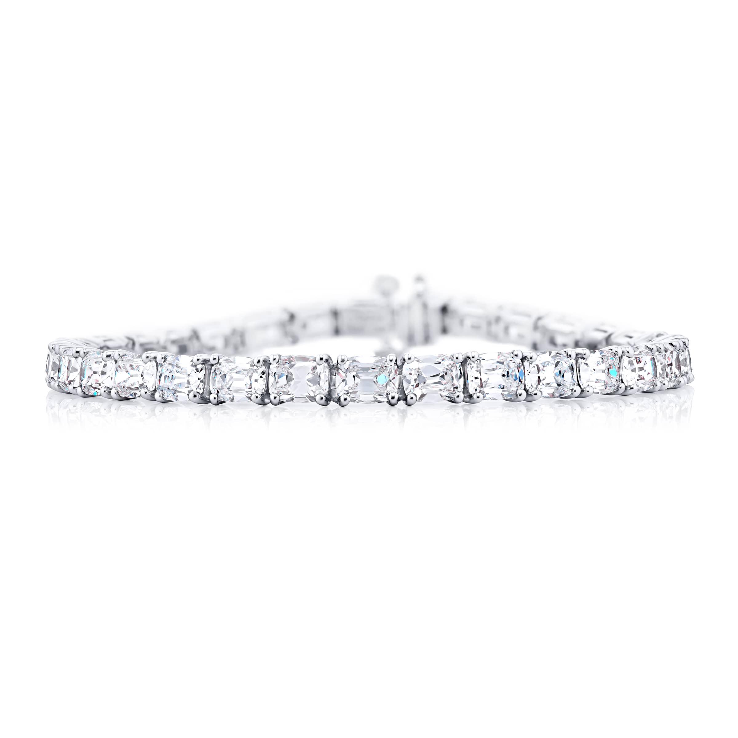 Platinum Vintage Cushion-Cut Diamond Bracelet