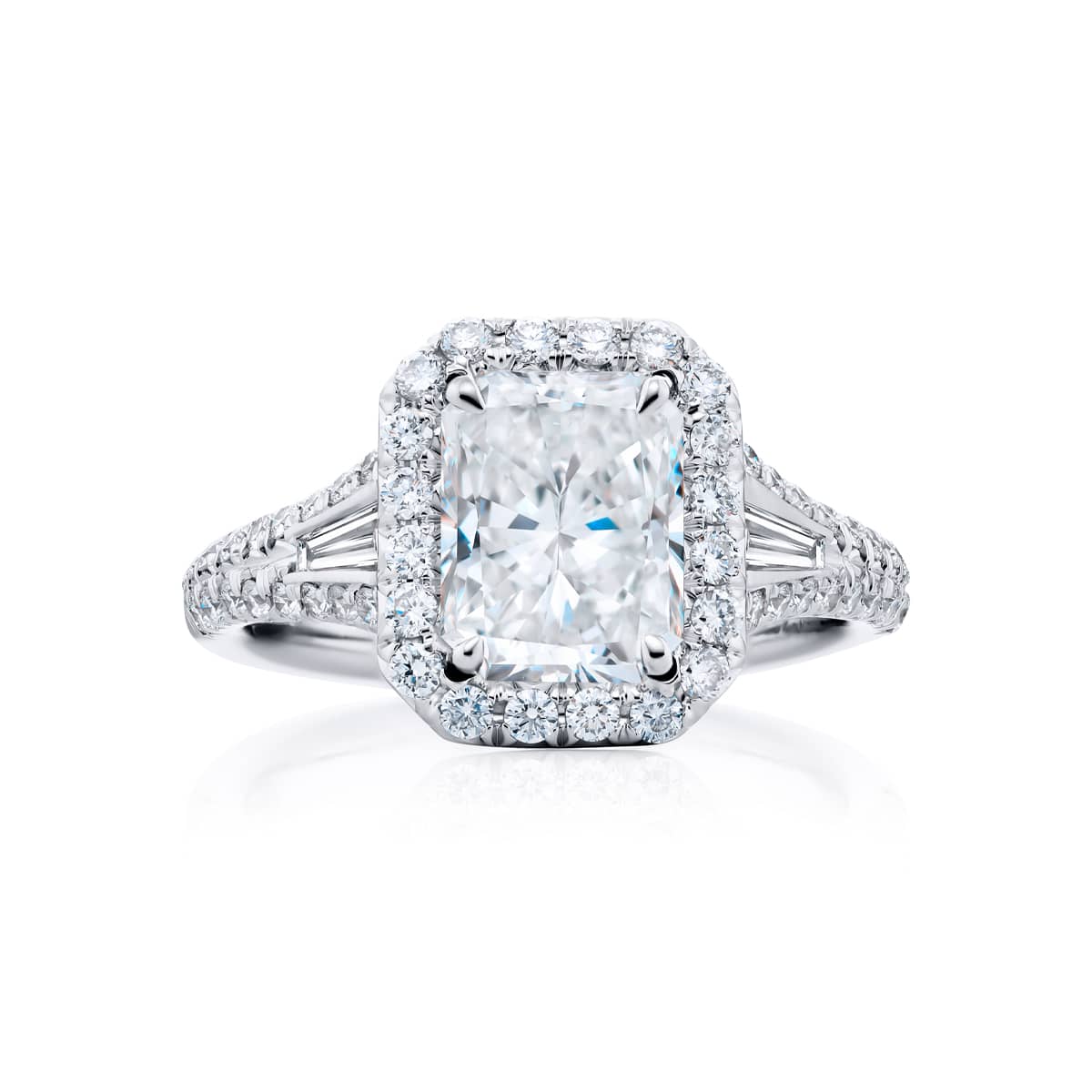 Platinum Radiant-Cut Diamond GIA Certified Micro Pav? Engagement Ring