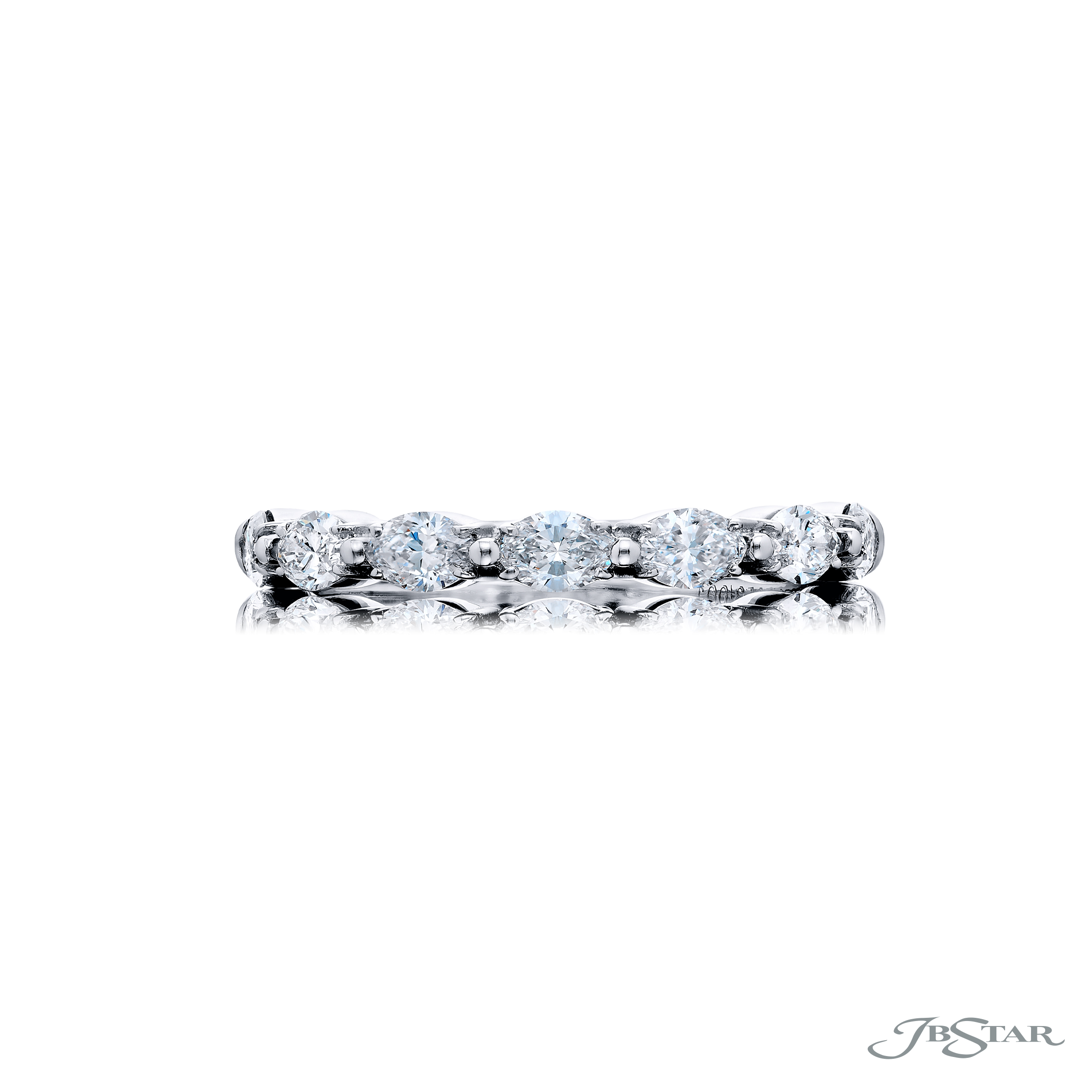 Platinum Marquise Diamond Single-Row East-West Band