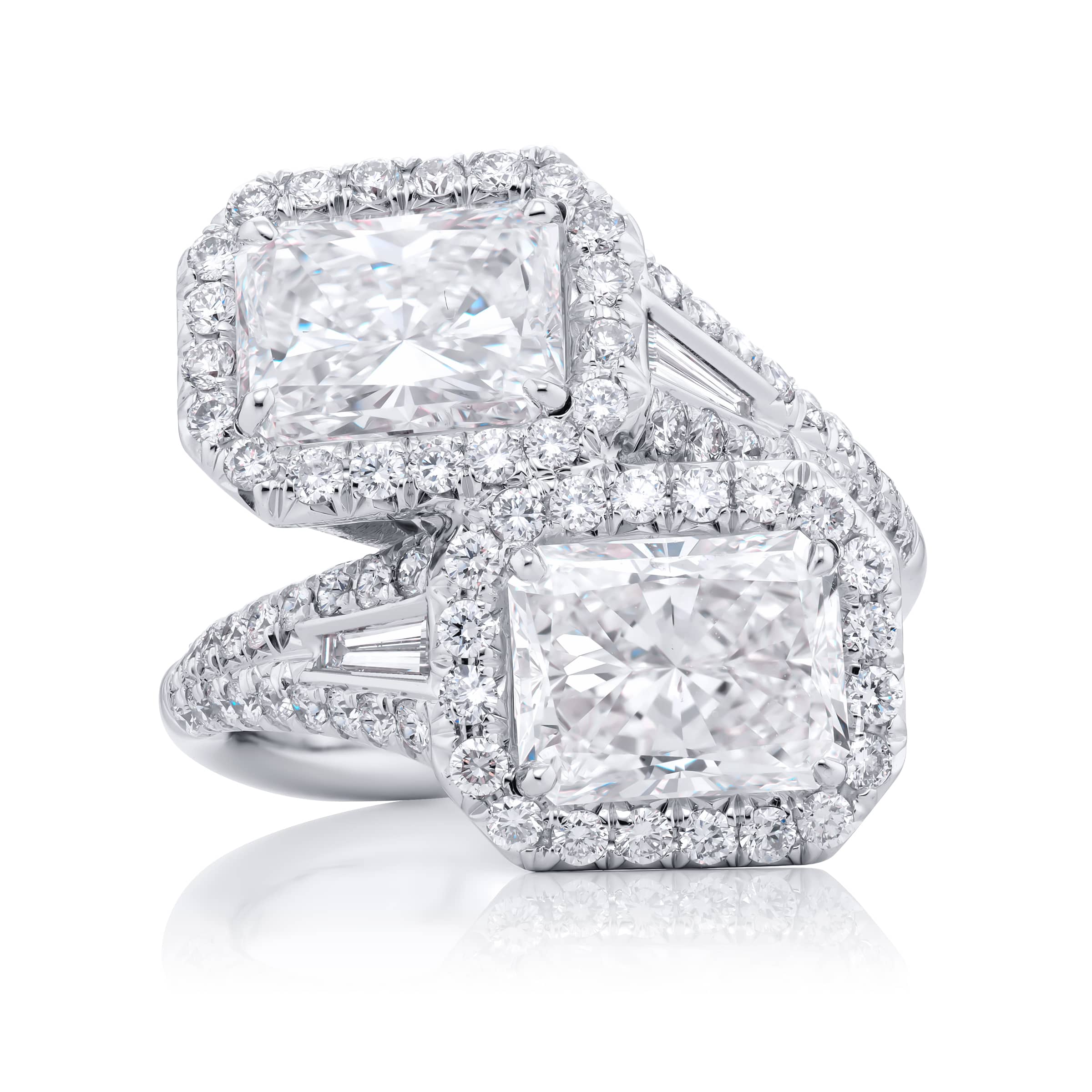 Platinum Radiant-Cut Diamond Certified Twogether Ring
