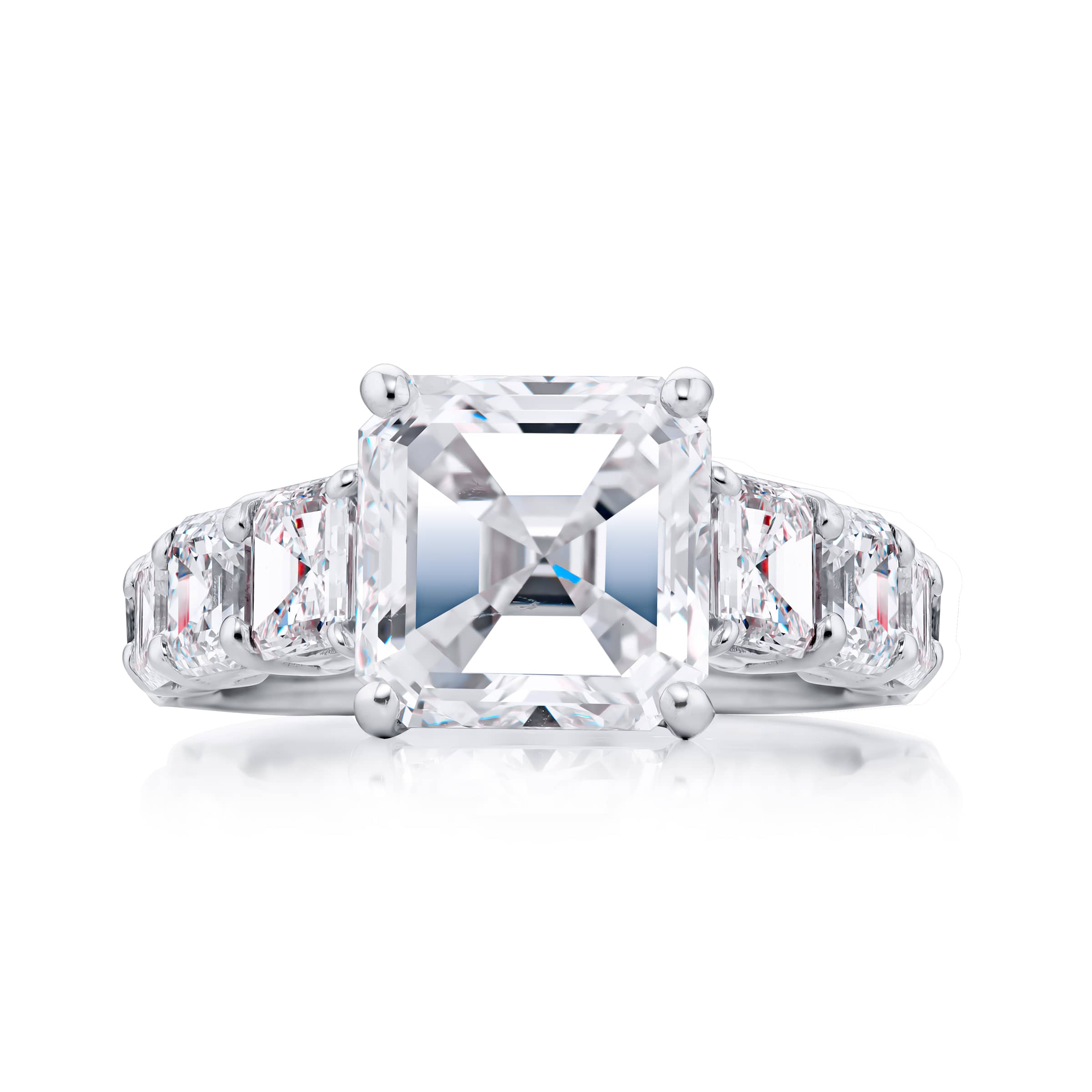 Platinum Square Emerald-Cut Diamond GIA Certified Engagement Ring