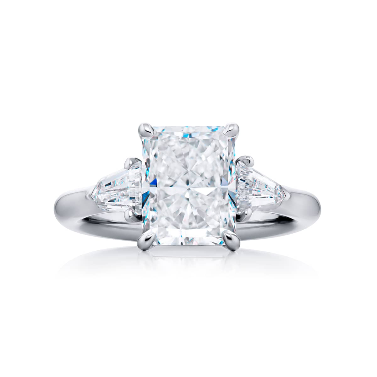 Platinum Radiant-Cut Diamond GIA Certified Engagement Ring