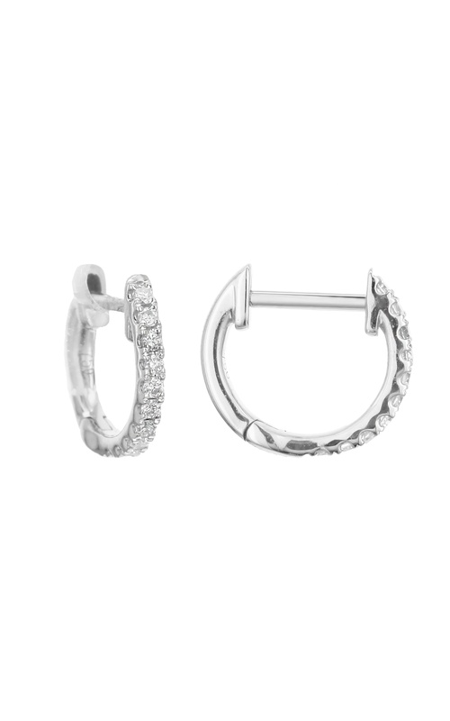 18KWG DIAMOND HOOP EARRINGS,10MM, 20 DIAS.= 0.10CTW