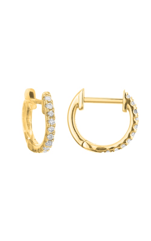 18KYG DIAMOND HOOP EARRINGS,10MM, 20 DIAS.= 0.10CTW