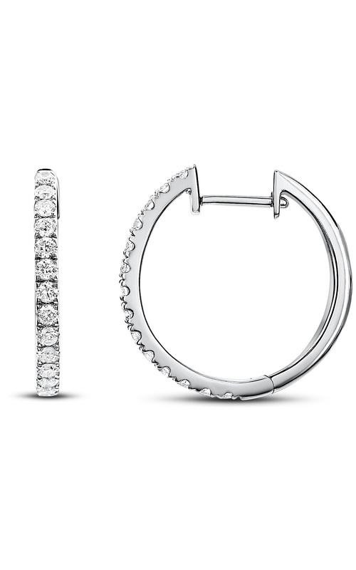 18KWG DIAMOND HOOP EARRINGS, 26 DIAS.= 0.15CTW