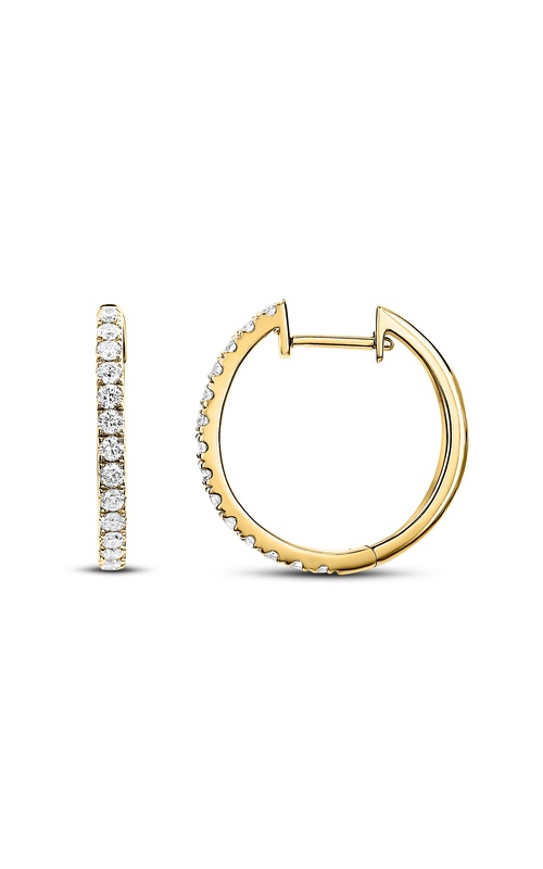 18KYG DIAMOND HOOP EARRINGS, 26 DIAS.= 0.15CTW