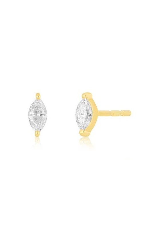 14KY MARQUISE STUD EARRING (SINGLE) 0.09CT FRICTION BACK