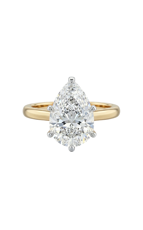 14KY/WG ENGAGEMENT RING, 3CT LAB PEAR