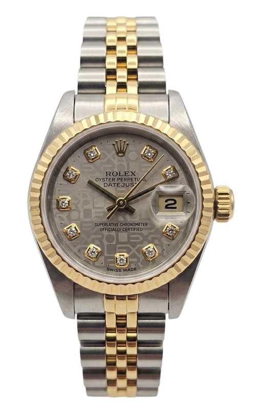 26MM 18KY/SS LADIES DATEJUST, MOTIF SILVER DIAMOND DIAL, FLUTED BEZEL, JUBILEE BRACELET, S#7270747