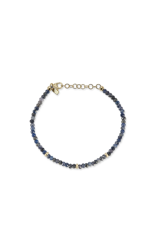 14KY BLUE SAPPHIRE BIRTHSTONE BEAD BRACELET, 13.08CT BLUE SAPPHIRE, 6+1