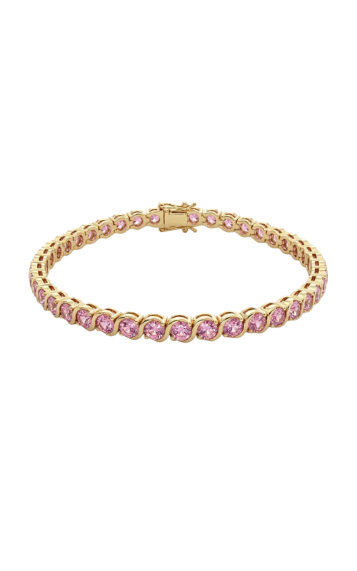 10KY PINK TOURMALINE S LINK TENNIS BRACELET, 49 PINK TOURMALINE = 7CTW, 7