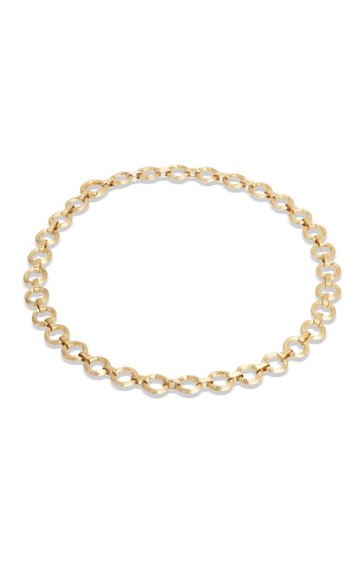 18KY 18 FLORENTINE FINISH RING NECKLACE WITH EACH LINK BEING A SEPARATE RING CONNECTED BY FLORENTI