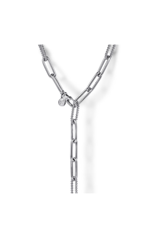 STERLING SILVER Y CHAIN BUJUKAN NECKLACE, SIZE 32