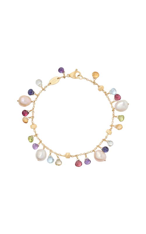 18KY PARADISE GEMSTONE BRACELET WITH PEARLS, 7.25
