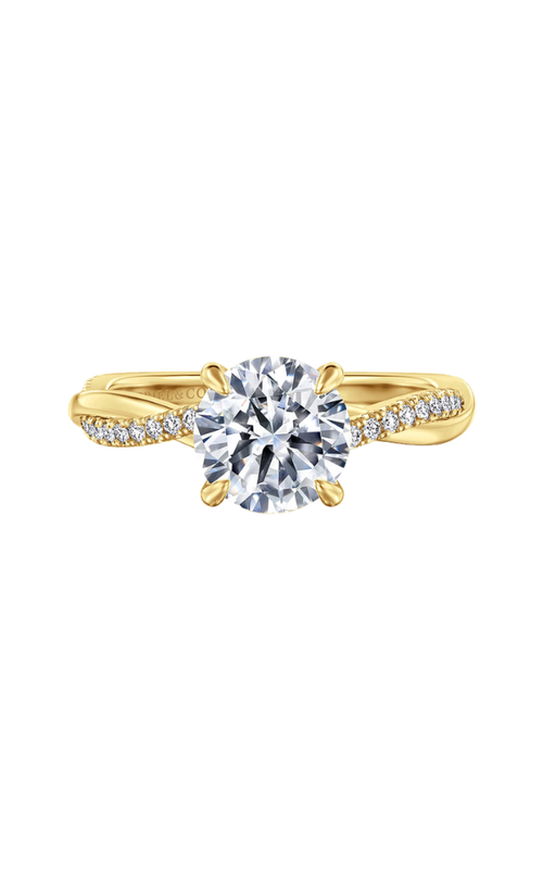 14KY TWISTED CAMPANA ENGAGEMENT RING, DIAS=0.15CTW G-H SI+, 1.5CT CENTER RD CZ, SIZE 6.5 S#S238383