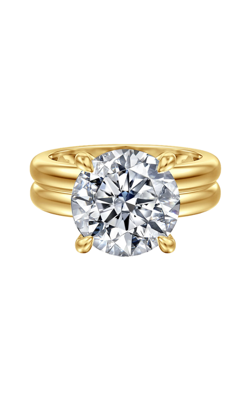 14KY DOUBLE BAND ROBIN DIAMOND ENGAGEMENT RING, DIAS=0.09CTW G-H SI+, SIZE 6.5, 3CT CZ, S#S2383840