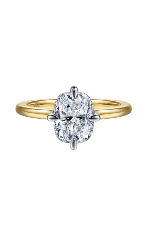 14KY/WG COMPASS PRONG SOLITAIRE LOU ENGAGEMENT RING, 2.3CT CZ CENTER, SIZE 6.5, S#S2383838