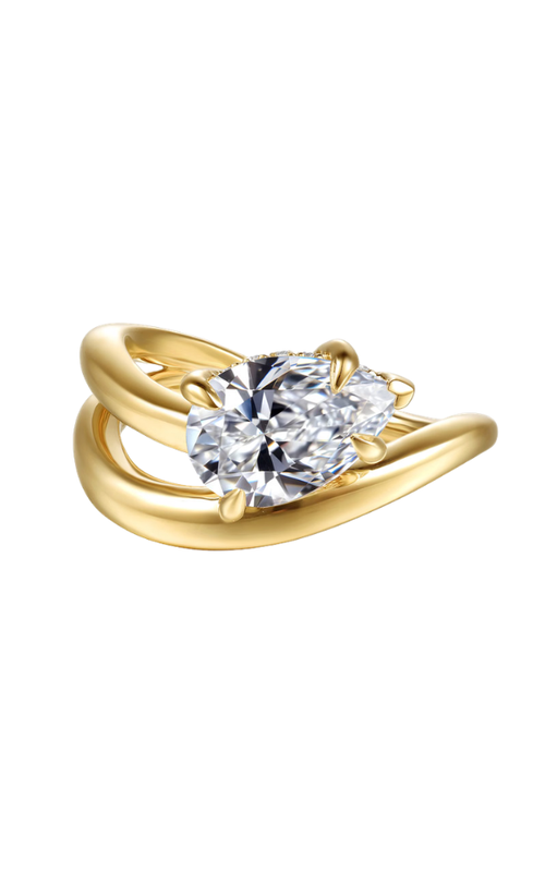 14KY PEAR SHAPE WRAP ELEANORA ENGAGEMENT RING, DIAS=0.09CTW G-H SI+, SIZE 6.5, 2.2CT CZ PEAR, S#S2
