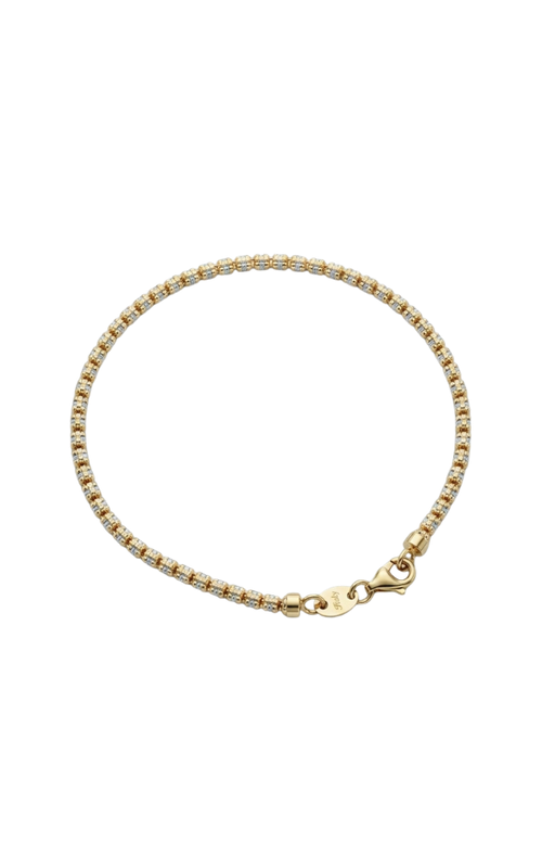 14KY/WG ITALIAN SQ ICE 3 LINE BRACELET, 6 1/2, LOBSTER CLASP