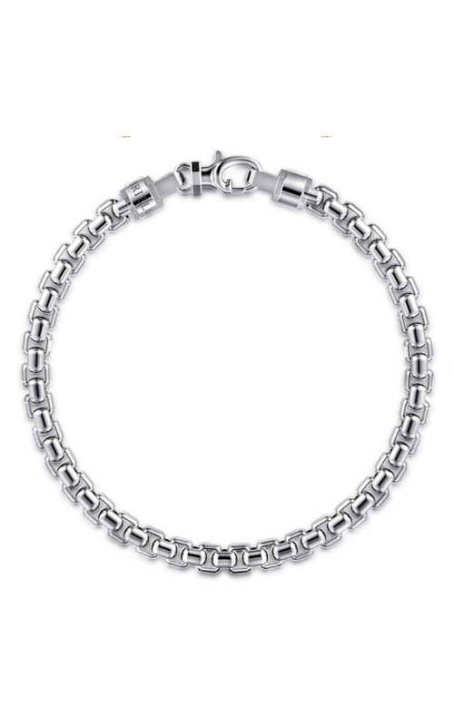 STERLING SILVER MESTERLING SILVER MEN'S SOLID ROUND BOX CHAIN BRACELET, 5MM, 8N'S SOLID ROUND BOX C