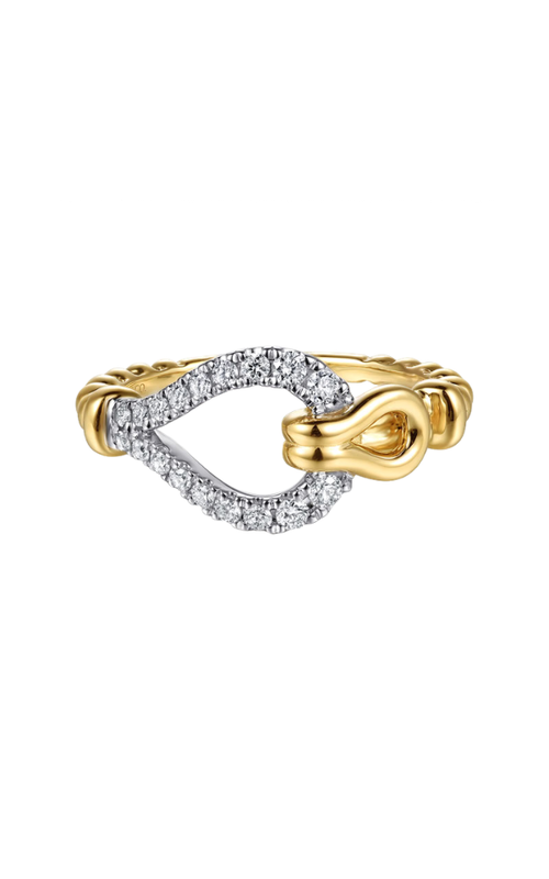 14KY/WG GRADUATING DIAMOND STIRRUP FASHION RING STRIDES, DIAS = 0.23CTW, SIZE 6.5, S#S2384280
