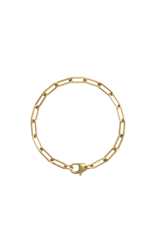 14KY HOLLOW PAPERCLIP CHAIN BRACELET, 10X4MM LINK, 7, LOBSTER CLASP