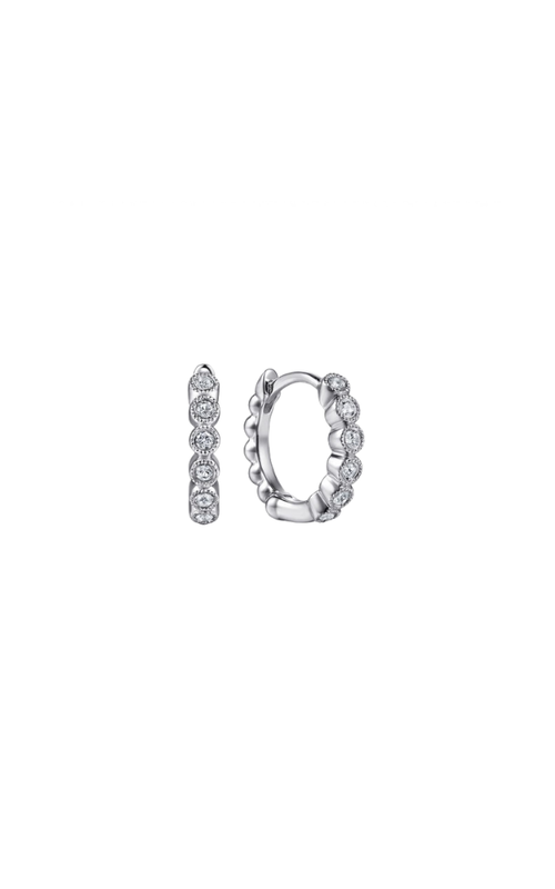 STERLING SILVER WHITE SAPPHIRE HUGGIE EARRINGS BUJUKAN, W SAPP = 0.14CTW, S#S2384286