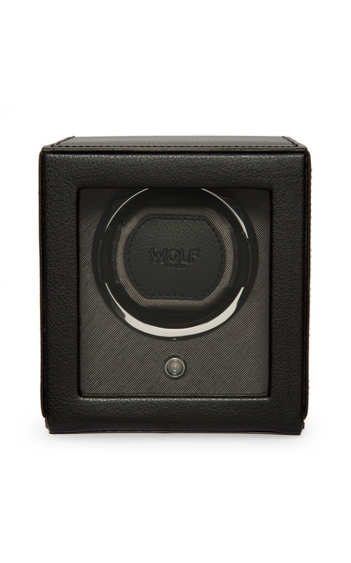 WOLF CUB SINGLE WATCH WINDER WITH COVER BLACK, 5.25 L x 6 W x 5.75 H