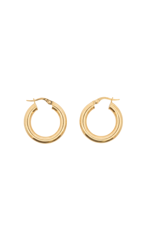 14KY TUBE HOOP EARRINGS, 4MM TUBE, 22MM OUTSIDE, SNAP DOWN POSTS