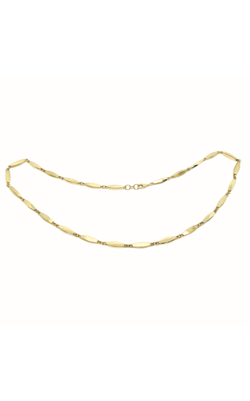14KY ELONGATED POLISHED MARQUISE NECKLACE, 19, LOBSTER CLASP
