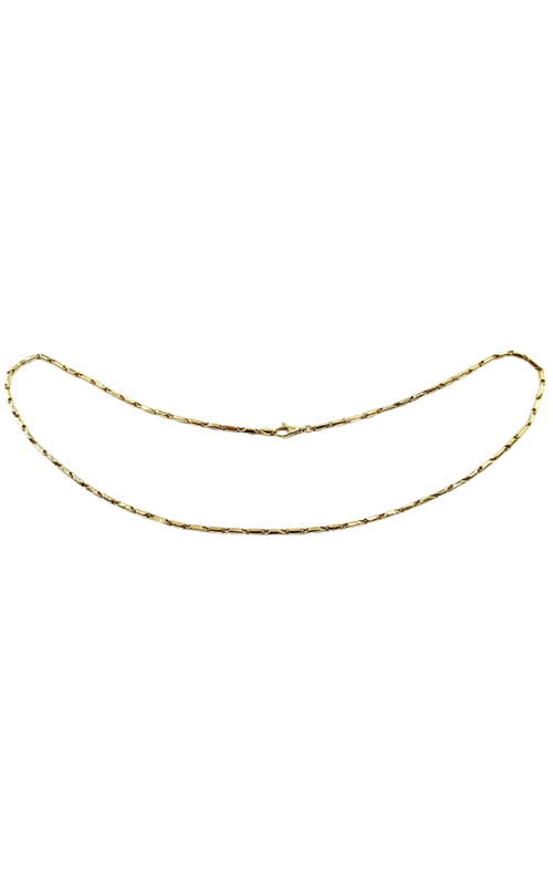 14KY CYLINDRICAL BAR AND LINK CHAIN NECKLACE, 24, LOBSTER CLASP